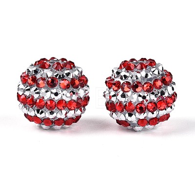 Acrylic with Resin Rhinestone Beads OACR-T030-21B-1