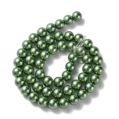 Eco-Friendly Dyed  Glass Pearl Round Bead Strands HY-A002-8mm-RB074-1