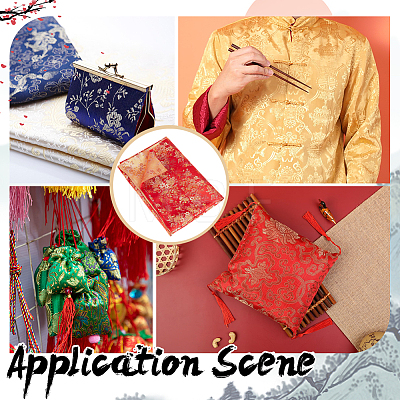 Chinese-style Flower Pattern Polyester Fabric for Clothing & Home Decor DIY-WH0622-735A-1
