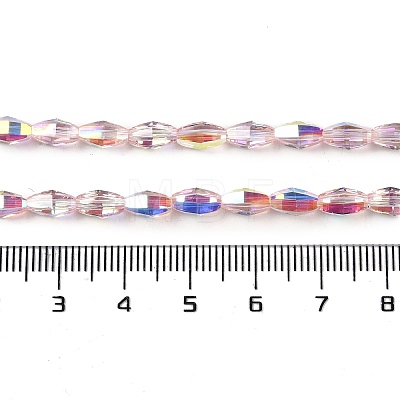 Electroplate Glass Beads Strands GLAA-Q101-03B-AB07-1