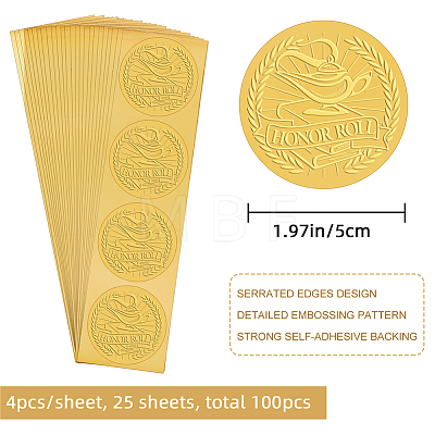 Self Adhesive Gold Foil Embossed Stickers DIY-WH0211-268-1