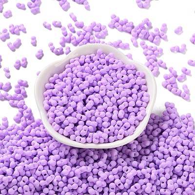 Rubberized Style Glass Seed Beads SEED-Z003-01F-1