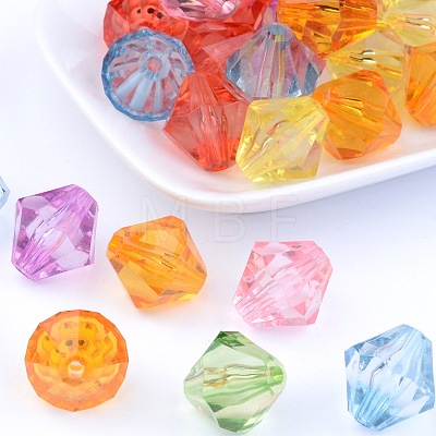 Faceted Bicone Transparent Acrylic Beads X-DBB18MM-1