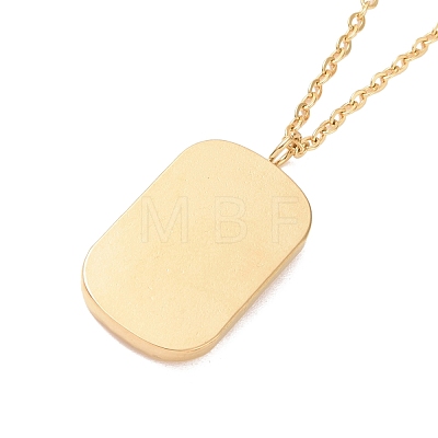 Ion Plating(IP) 304 Stainless Steel Rectangle Rectangle Pendant Necklace for Women NJEW-F294-10G-1
