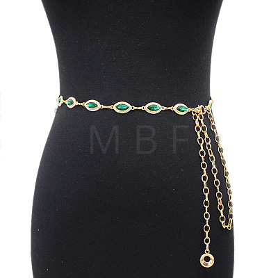 Alloy Rhinestone Horse Eye Link Waist Chains WGF5282-02-1