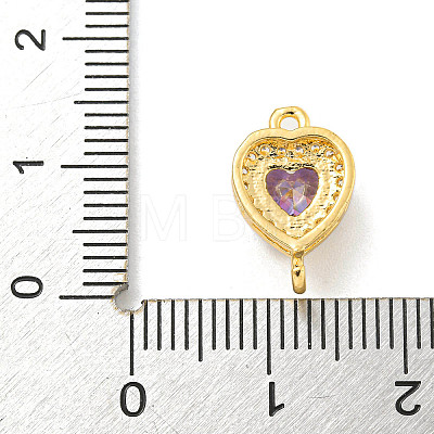 Brass Pave Cubic Zirconia Connector Charms KK-Z072-06G-07-1