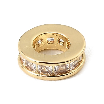 Brass Pave Cubic Zirconia European Beads CU-CBA389D-03G-03-1