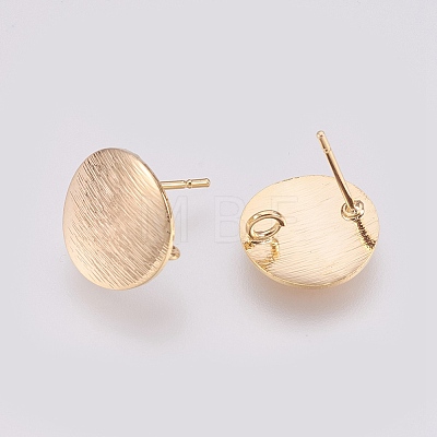 Brass Ear Stud Findings X-KK-S336-15G-1