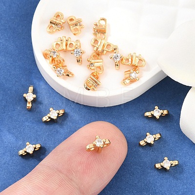 SHEGRACE Brass Micro Pave Cubic Zirconia Connector Charms XGRQ5K992-833G-A-1