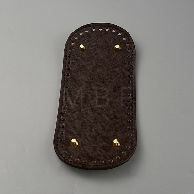 Oval PU Leather Knitting Crochet Bags Nail Bottom Shaper Pad PURS-WH0001-62C-1