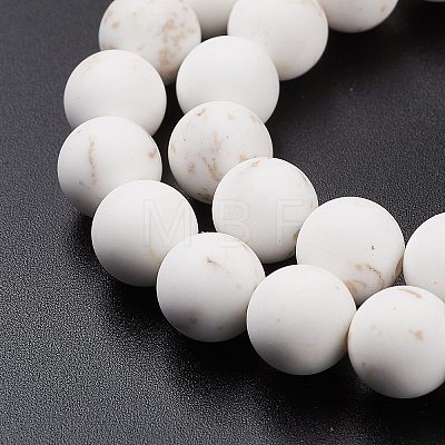 Frosted Round Natural Magnesite Beads Strands G-I168-07-8mm-1