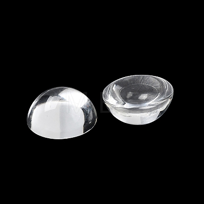 Transparent Half Round Glass Cabochons X-GGLA-R027-20mm-1