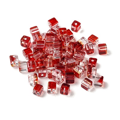 Two Tone Transparent Glass Beads GLAA-NH0001-03-1
