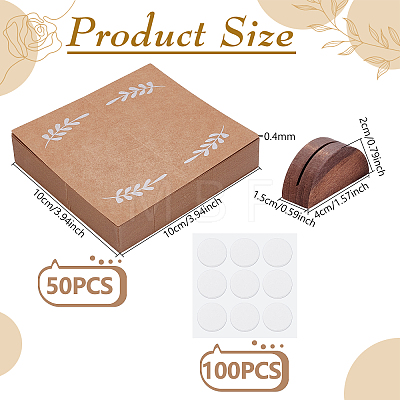 50Pcs Wood Place Cards Base AJEW-WA0003-36-1