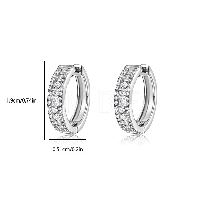 925 Sterling Silver Moissanite Hoop Earrings for Women BC8310-1