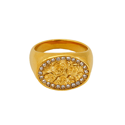 304 Stainless Steel Rhinestone Finger Rings WG34DCE-01-1