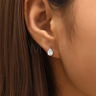 Elegant Teardrop Brass Stud Earrings NJ1412-2-1