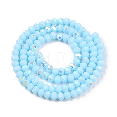 Electroplate Opaque Solid Color Glass Beads Strands EGLA-A044-P3mm-L06-1