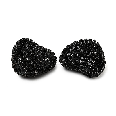 Sparkling Acrylic Heart Beads with Rhinestone Embellishment OACR-NH0001-02B-08-1