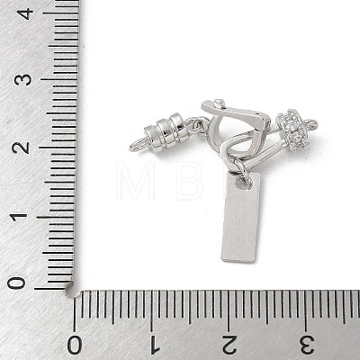 Brass Micro Pave Cubic Zirconia Fold Over Clasps KK-U052-39P-1