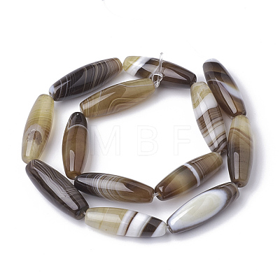 Natural Striped Agate/Banded Agate Beads Strands G-S280-10-1