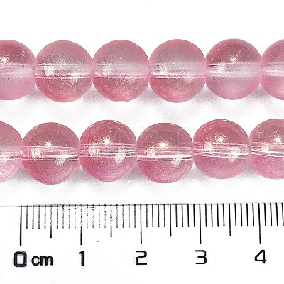 Frosted Transparent Glass Bead Strands GLAA-P065-10mm-03-1