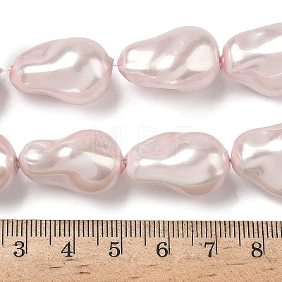Electroplate Porcelain Imitation Pearl Beads Strands PORC-K009-01A-1