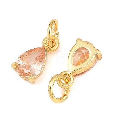 Brass Pave Cubic Zirconia Charms KK-K340-51G-02-1