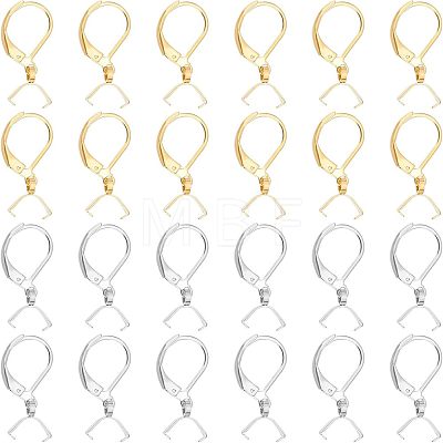 Unicraftale 40Pcs 2 Colors 304 Stainless Steel Leverback Earring Findings with Pendant Bails STAS-UN0038-64-1