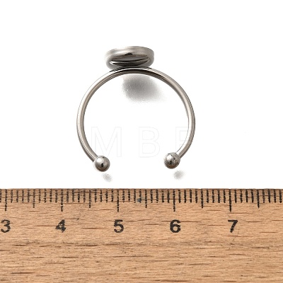 304 Stainless Steel Open Cuff Ring Components STAS-M057-01C-P-1