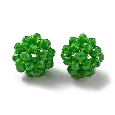 Imitation Jade Glass Round Woven Beads GLAA-A034-6mm-B17-1