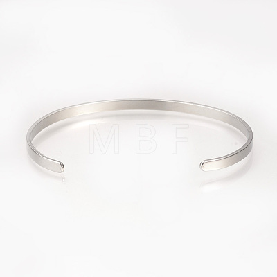 201 Stainless Steel Cuff Bangles BJEW-Q685-01-1