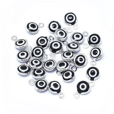 Handmade Evil Eye Lampwork Charms KK-F764-13P-01-1