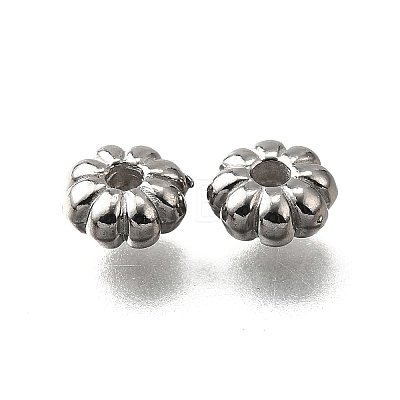 304 Stainless Steel Corrugated Beads STAS-V009-12B-P-1