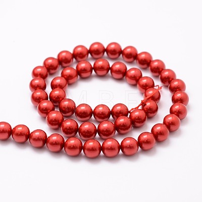 Shell Pearl Bead Strands BSHE-L026-08-8mm-1