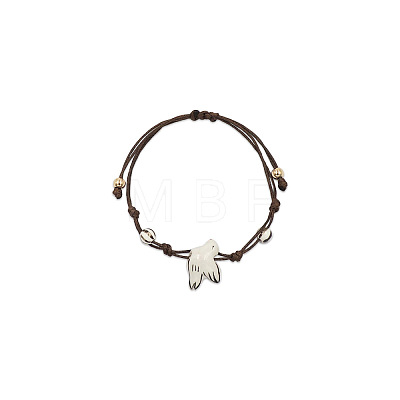 Brass & Porcelain Braided Beaded Bracelets WG0303E-01-1