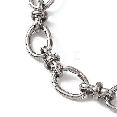 304 Stainless Steel Oval Link Chain Bracelets for Women BJEW-JB12855-02-1