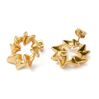 Ion Plating(IP) 304 Stainless Steel Studs Earrings EJEW-Z028-06G-1