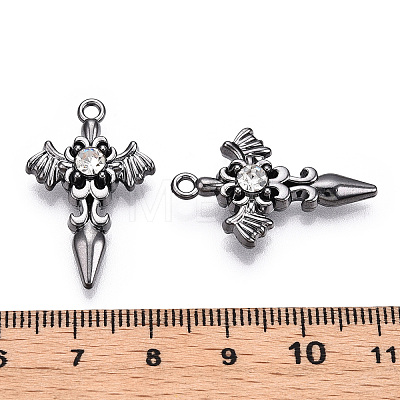 Alloy with Rhinestone Pendants X-PALLOY-N176-12B-NR-1