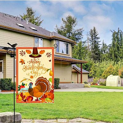 Garden Flag for Thanksgiving Day AJEW-WH0284-11-1