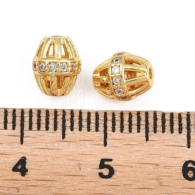Brass Micro Pave Clear Cubic Zirconia Beads KK-Z162-13G-1