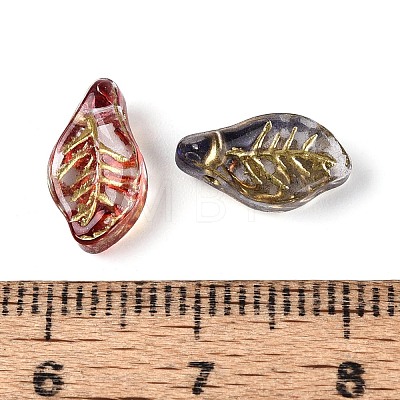 Picasso Baking Paint and Golden Metal Enlaced Glass Beads DGLA-T004-50M-1