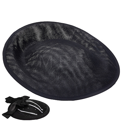 Linen Mini Hat Fascinator Base AJEW-WH0472-54B-1