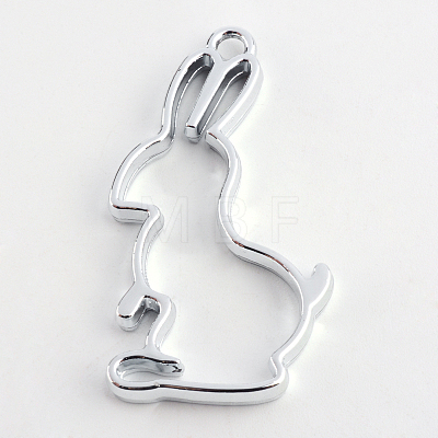 Rack Plating Alloy Rabbit Bunny Open Back Bezel Pendants PALLOY-S047-41D-FF-1