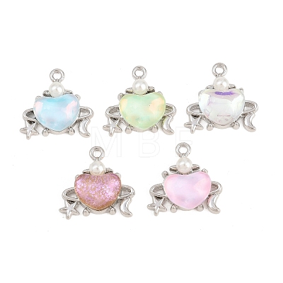 Alloy & Glass & Plastic Pearl Pendants FIND-G114-03P-1