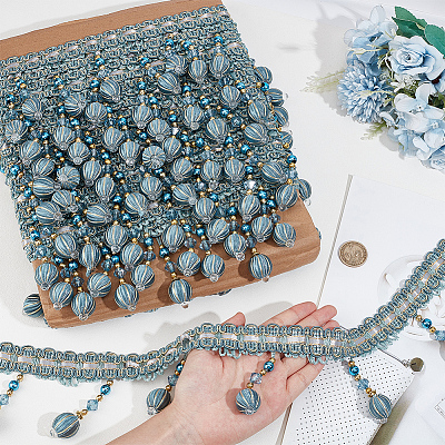 Curtain Plastic Beaded Fringe Trim OCOR-WH0090-69C-1