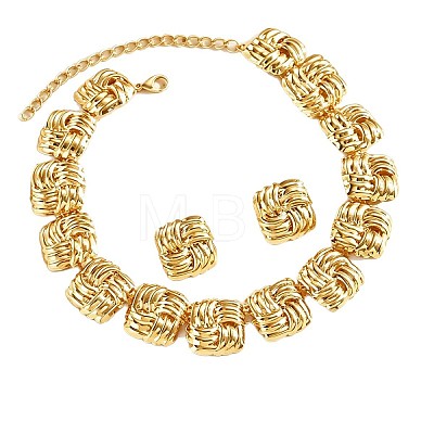 Iron Stud Earring & Necklaces for Women WG8683E-01-1