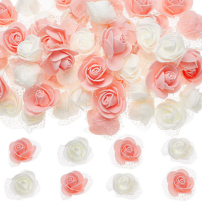 200Pcs 2 Colors 3D Foam Rose Ornament Accessories DIY-CP0008-67-1