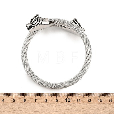 304 Stainless Steel Bangles for Men Women BJEW-H631-05A-AS-1
