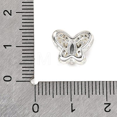 Brass Micro Pave Cubic Zirconia Beads KK-D408-11S-05A-1